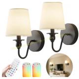 Wall Sconce Set, Remote, Dimmable