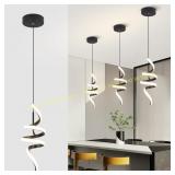 4000K Modern Pendant Light, 15in Spiral LED