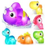 Dinosaur Light Up Bath Toys   6 Pack, Kids 1-3