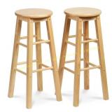 Natural Wood Kitchen Bar Stools 13x13x29