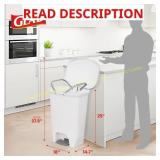 No lids Glad 13 Gal Trash Can with Pedal White (Pa