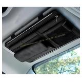 Yourkar Car Sun Visor Organizer, Leather Black