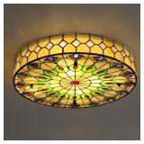 20 in. 4-Light Tiffany Flush Mount