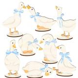 FYSUIMU 8Pcs Goose Wood Table Sign
