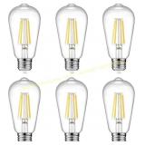 Ascher 6W Vintage LED Edison Bulbs, 6-Pack