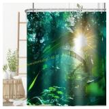 Tropical Plant Shower Curtain 72x72 with Hooks