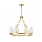 8-Light Gold Candle light Wagon Wheel Chandelier