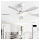 Sofucor 52' Ceiling Fan with Lights, White