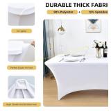 6ft White Spandex Table Cover