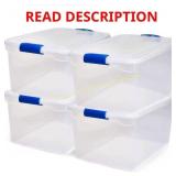 HOMZ 3-Pack Secure Latch Clear Bins