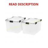 2 Pack 74qt WEATHERPRO Airtight Bin with Lid