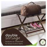 PJ Wood Folding Luggage Rack, Espresso