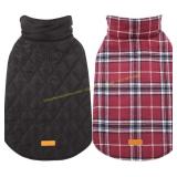 Kuoser Waterproof Reversible Dog Coat, Red M