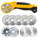 45mm Rotary Cutter with 9pcs Blades for Sewing