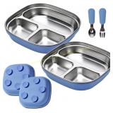 Stainless Steel Kids Plates with Suction