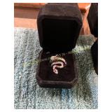 Ladies Silver Plated Size 6 Snake Ring
