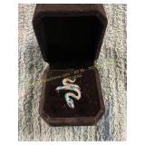 Ladies Silver Plated Size 6 Snake Ring