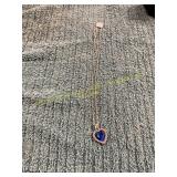 18in Blue Heart Titanic Necklace