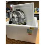 Styrofoam Cooler, Northface Backpack, Ice Packs