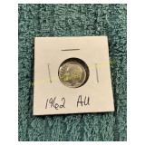 1962 Rosy Dime AU