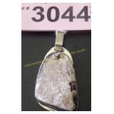 Vintage Druzy quart sterling pendant