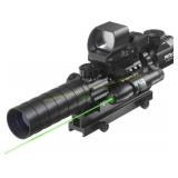 PINTY Tactical Rifle Scope Combo: Illuminated