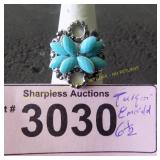 Simulated turquoise and emerald ring  Size 6  ï¿½