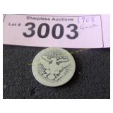 1908 silver quarter