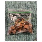 Bag of 1980s Copper Pennies