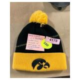 U of I Hawkeye Cuffed Knit Beanie w/ Pom Pom