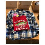 2XL Flannel + Griswald Xmas Graphic T