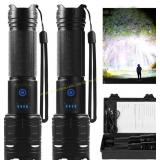 Rechargeable Flashlights 90k Lumen (2-Pack)