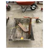 Vintage wood box and scooter