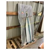 Door screens, ironing board, clothes hanger