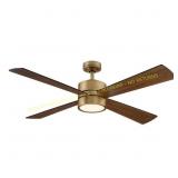 52 in. LED Brass Ceiling Fan with Remote