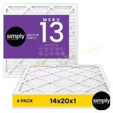 Simply 14x20x1 MERV 13 Filter (4-Pack)