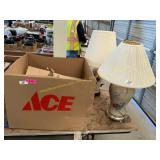 Table Lamps & Crystal Chandelier