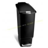 simplehuman Slim Step Can 40L, Black, Lid Shox