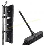 24  High Power Push Broom, Steel Handle