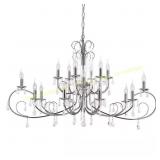 18-Light Polished Chrome Crystal Chandelier