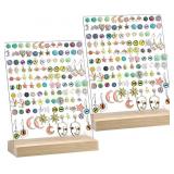 2 Pieces 120 Holes Acrylic Earrings Holder, rocks,