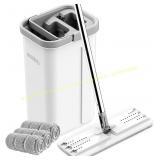 BOSHENG Mop & Bucket with Wringer Set, 3 Pads