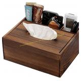 Sumnacon Wood Tissue Box Cover - Yellow