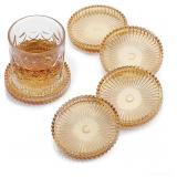 OGA Amber Glass Coaster Set of 5