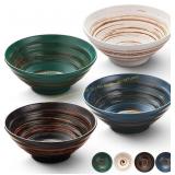 YUN TAO Ceramic Ramen Bowls Set of 4, 35 oz