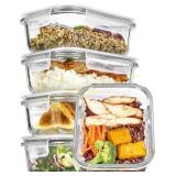 Vtopmart 5Pack 22oz Glass Storage Containers