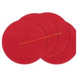 Round Placemats Set of 4 (Red) + table runner (pin