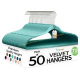 Techzoo Premium Velvet Hangers 50 Pack - black