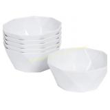 5.8" Cereal Bowls - 6pc Melamine Bowls, White