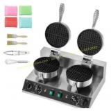Dual-Head Round Waffle Baker Machine